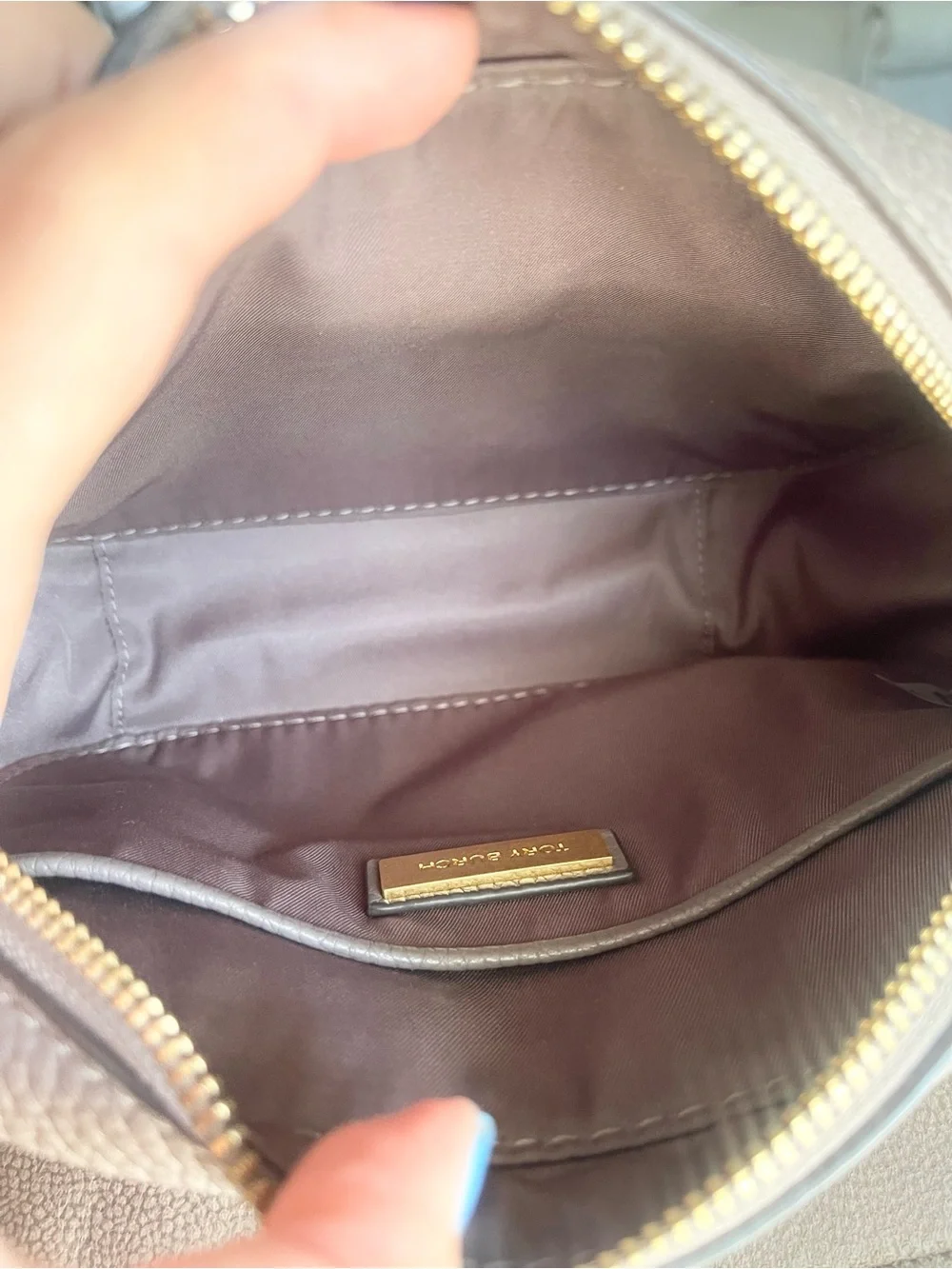 Tory Burch McGraw Taupe Brown Crossbody Bag